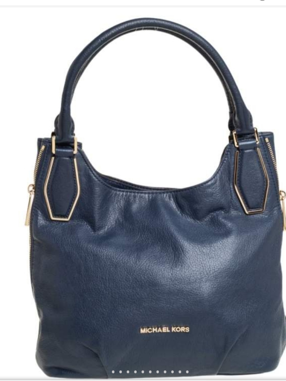 MICHAEL KORS Vanessa Leather Shoulder Bag Dark Blue